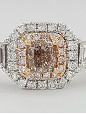 18k white gold pink diamond ring size 7.5 (for sale or trade)